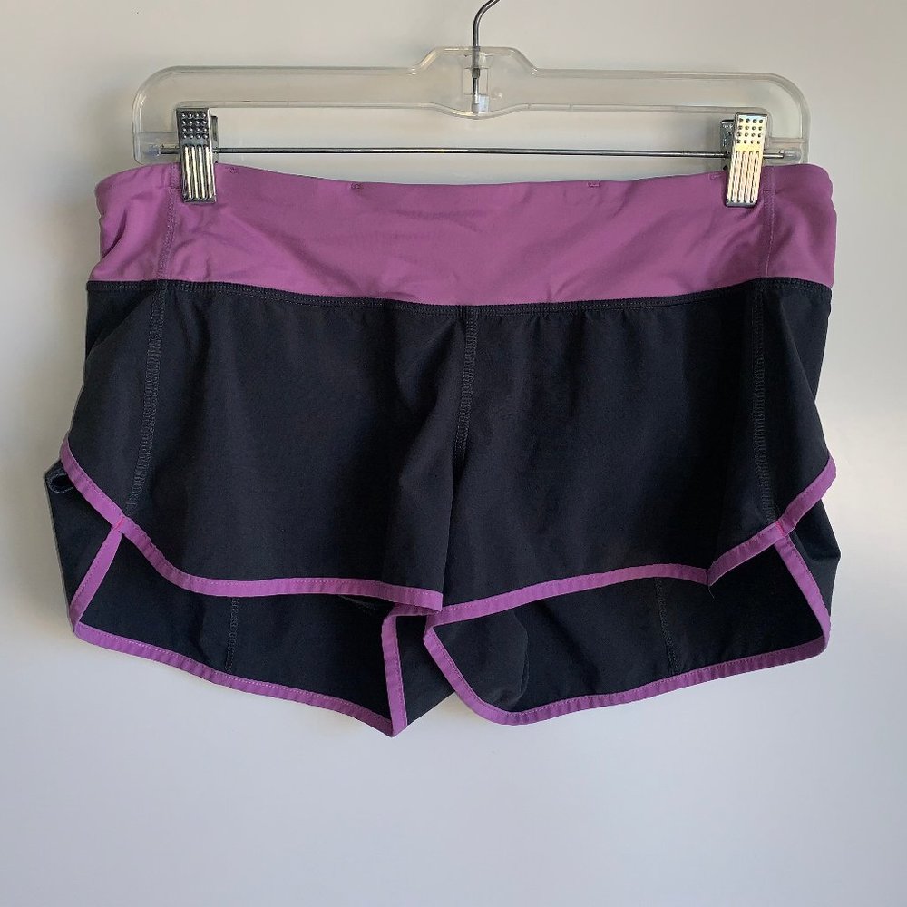 Women's Black and Purple Shorts